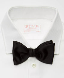 Black Silk Satin Pre-Tied Bow Tie