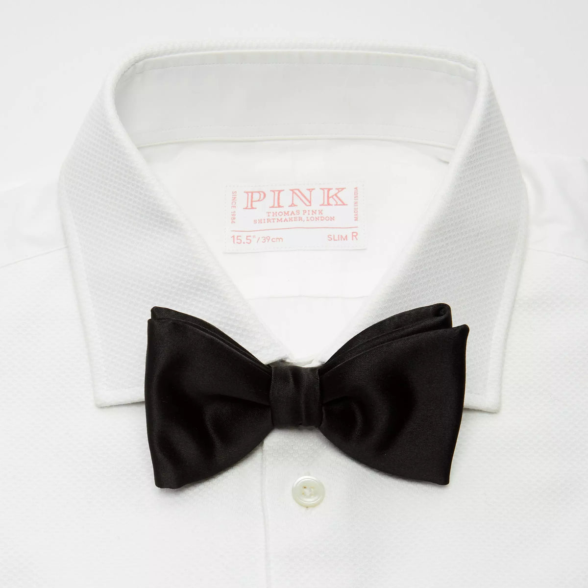 Black Silk Satin Pre-Tied Bow Tie