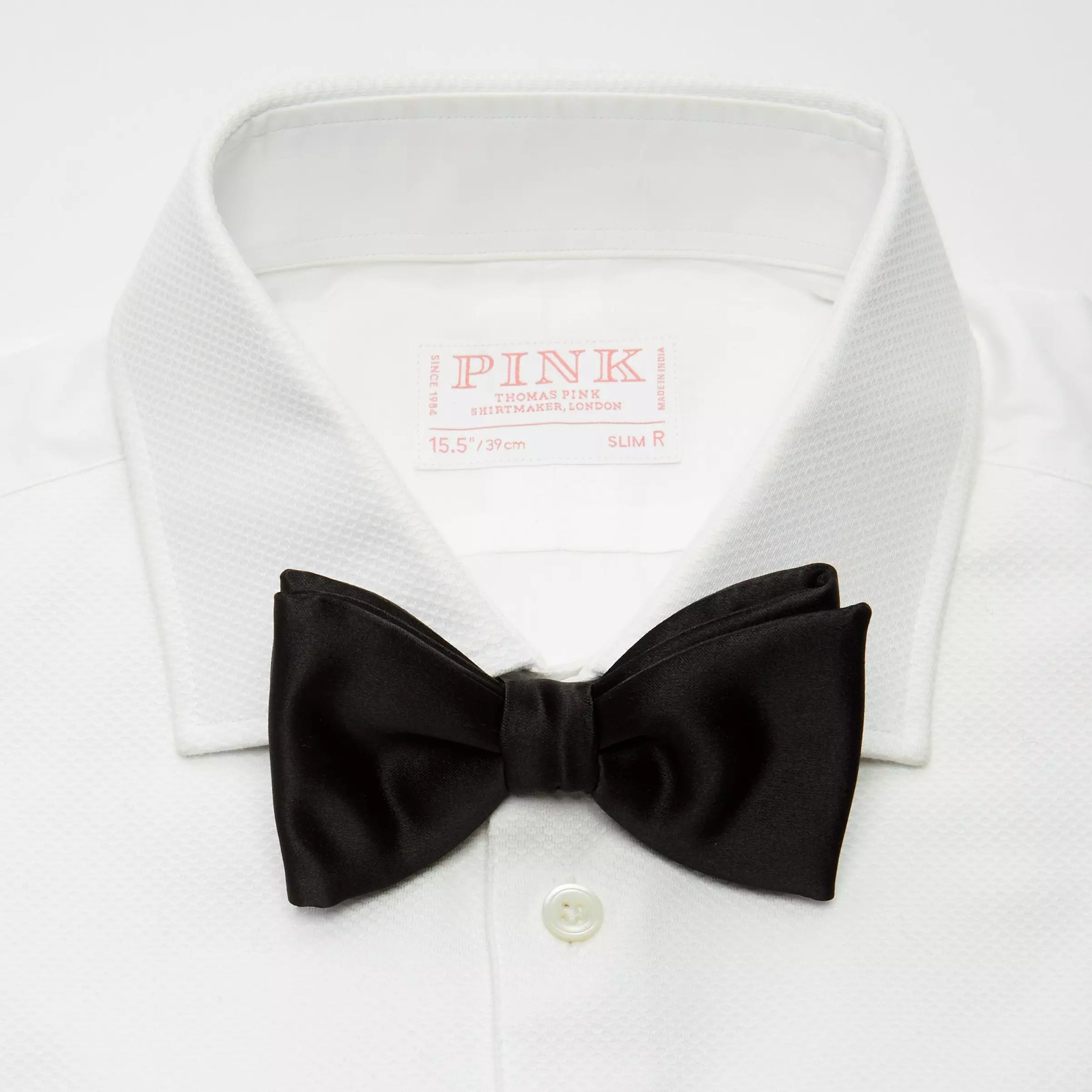 Black Silk Satin Pre-Tied Bow Tie