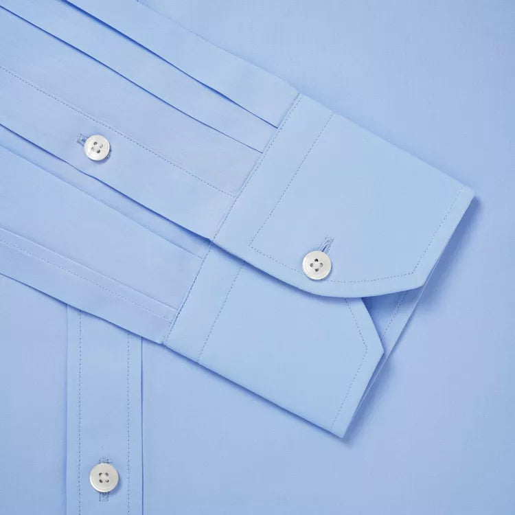 Pale Blue Slim Fit Double Cuff Ramses Poplin Formal Shirt