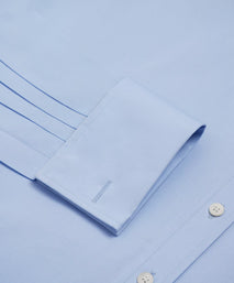Pale Blue Tailored Fit Double Cuff Poplin Formal Shirt