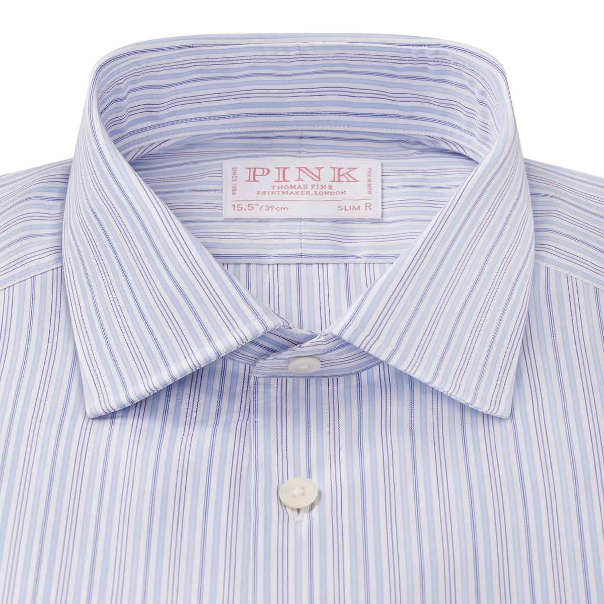 Blue & White Slim Fit Supraluxe Multi Stripe Formal Shirt