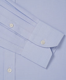 Blue & White Tailored Fit Formal Micro Puppytooth Shirt