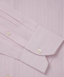 Pale Pink & White Tailored Fit Formal Fine Vintage Stripe Shirt