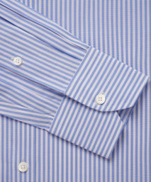 Blue & White Classic Fit Panama Stripe Formal Shirt
